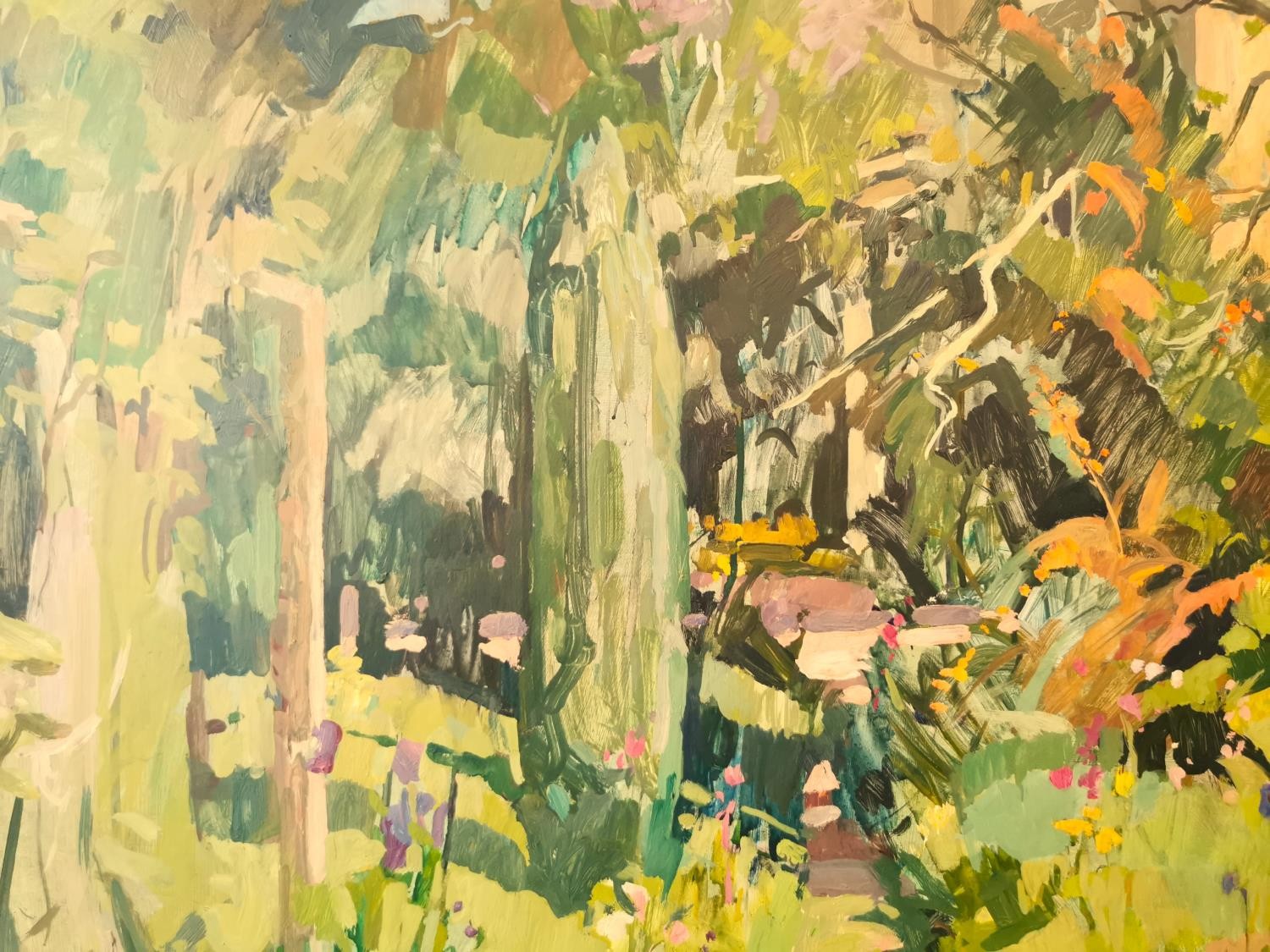 Susan Ryder, British, (1944-), oil on board of country garden, signed and dated. H.137 W.106cm. - Image 3 of 11