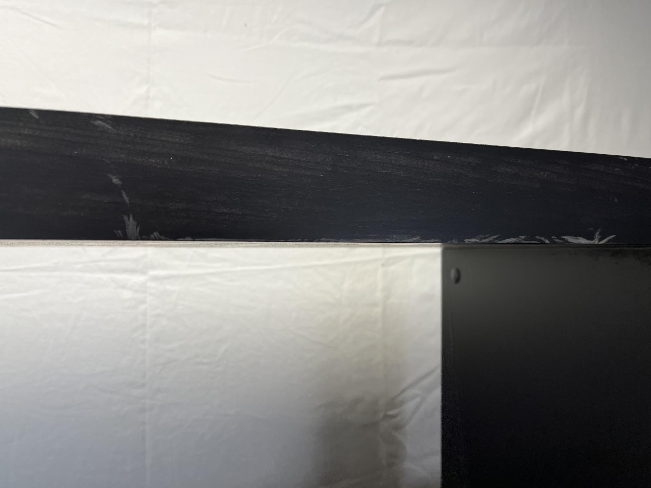 A contemporary full height ebonised hardwood display shelf. H.173 W.162.5 D.36cm. - Image 6 of 6