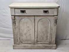 Chiffonier, 19th century distressed painted. H.88 W.87 D.45cm.