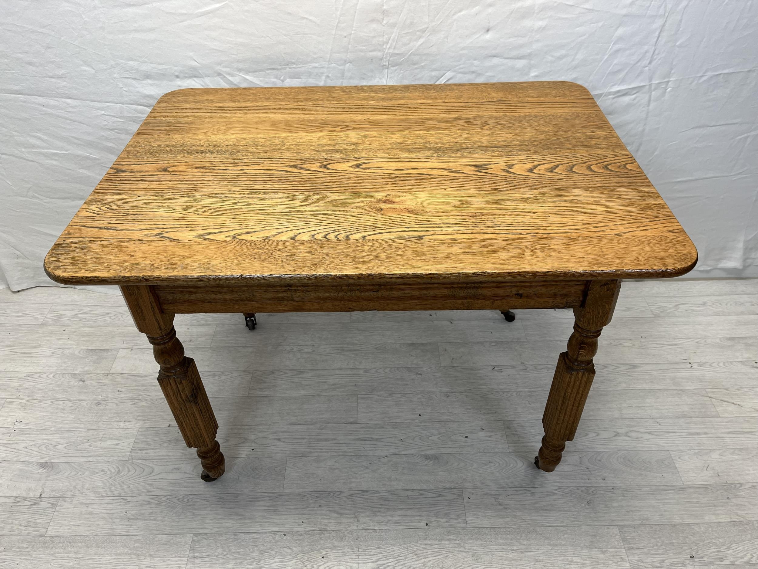 Dining or kitchen table, 19th century ash. H.75 W.107 D.76.5cm. - Image 2 of 4