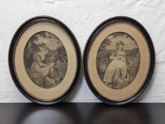 A pair of 19th century engravings, glazed and framed. H.43 W.35cm.