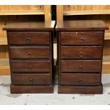 A pair of Eastern teak bedside chests by Raft furniture. H.65 W.45 D.40.cm.