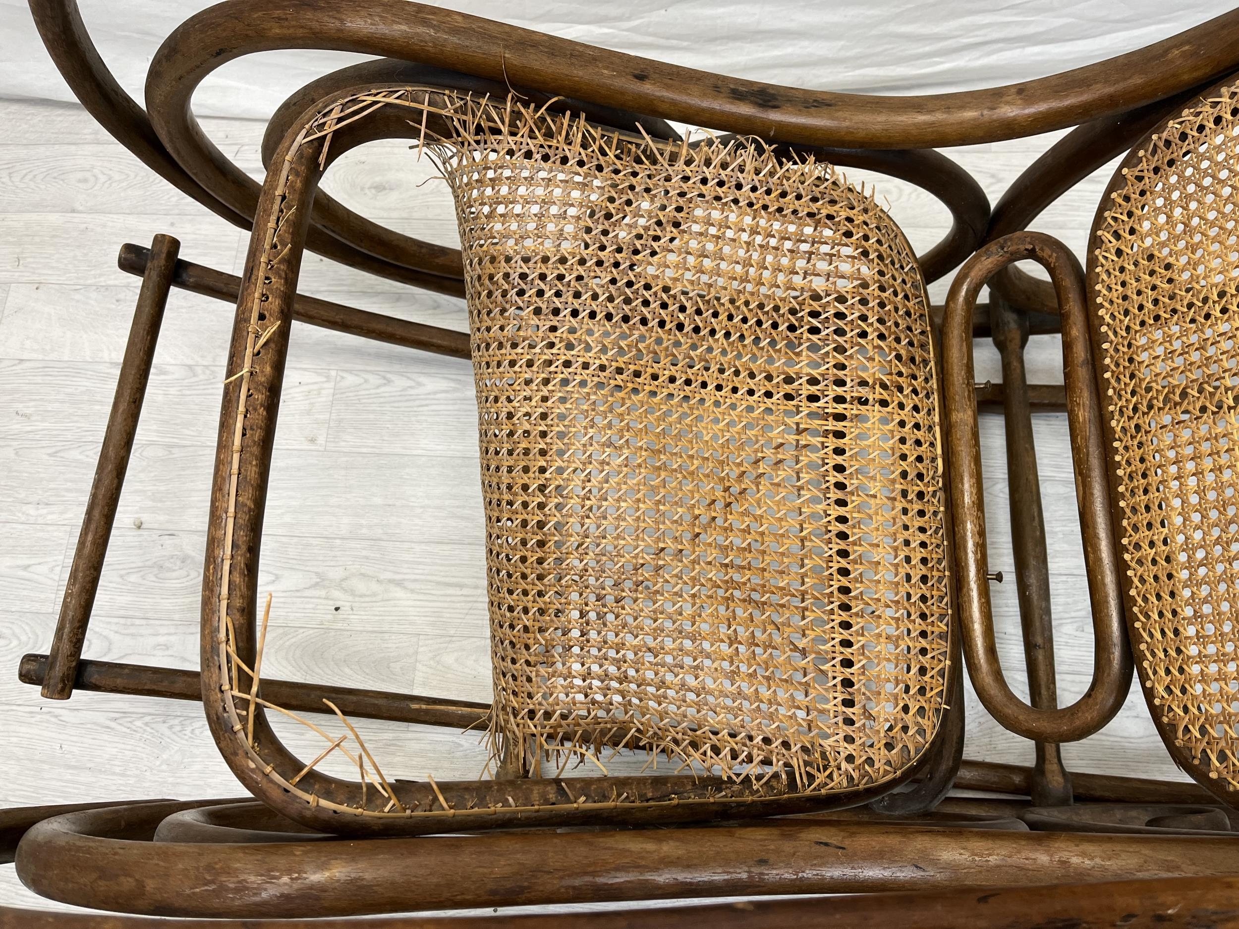 Rocking chair, 19th century Thonet style bentwood with it's separate adjustable runner/footrest. H. - Image 5 of 6