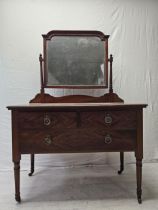 Dressing table, Edwardian mahogany. (In need of some repair as seen). H.150 W.108 D.53cm.