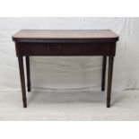 Tea table, 19th century mahogany with foldover top and gateleg action. H.72 W.99 D.99cm.