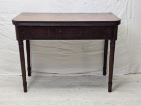 Tea table, 19th century mahogany with foldover top and gateleg action. H.72 W.99 D.99cm.