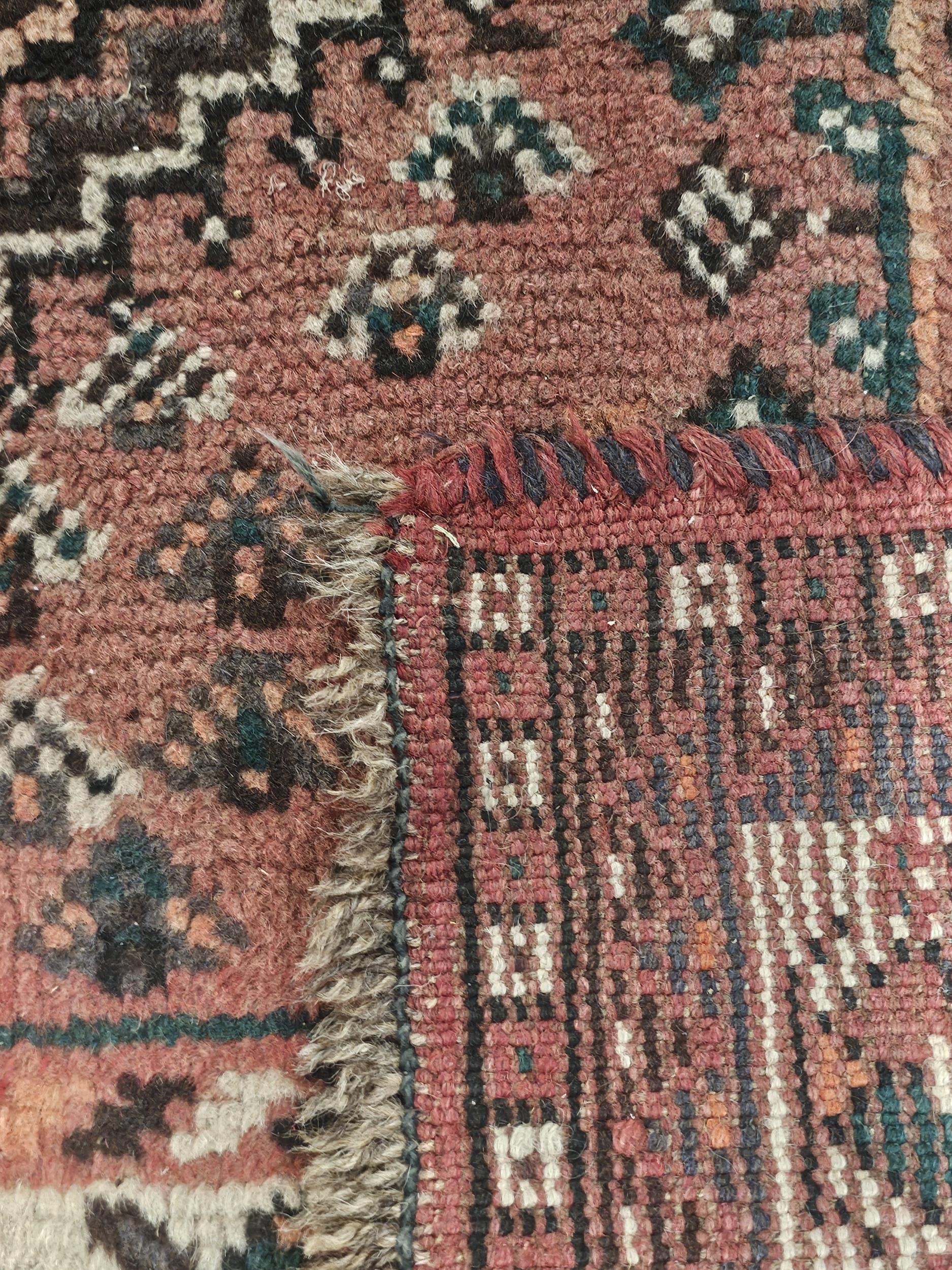 Rug, Persian Karaceh, double lozenge medallion on a burgundy ground. H.160 W.110cm. - Image 3 of 3