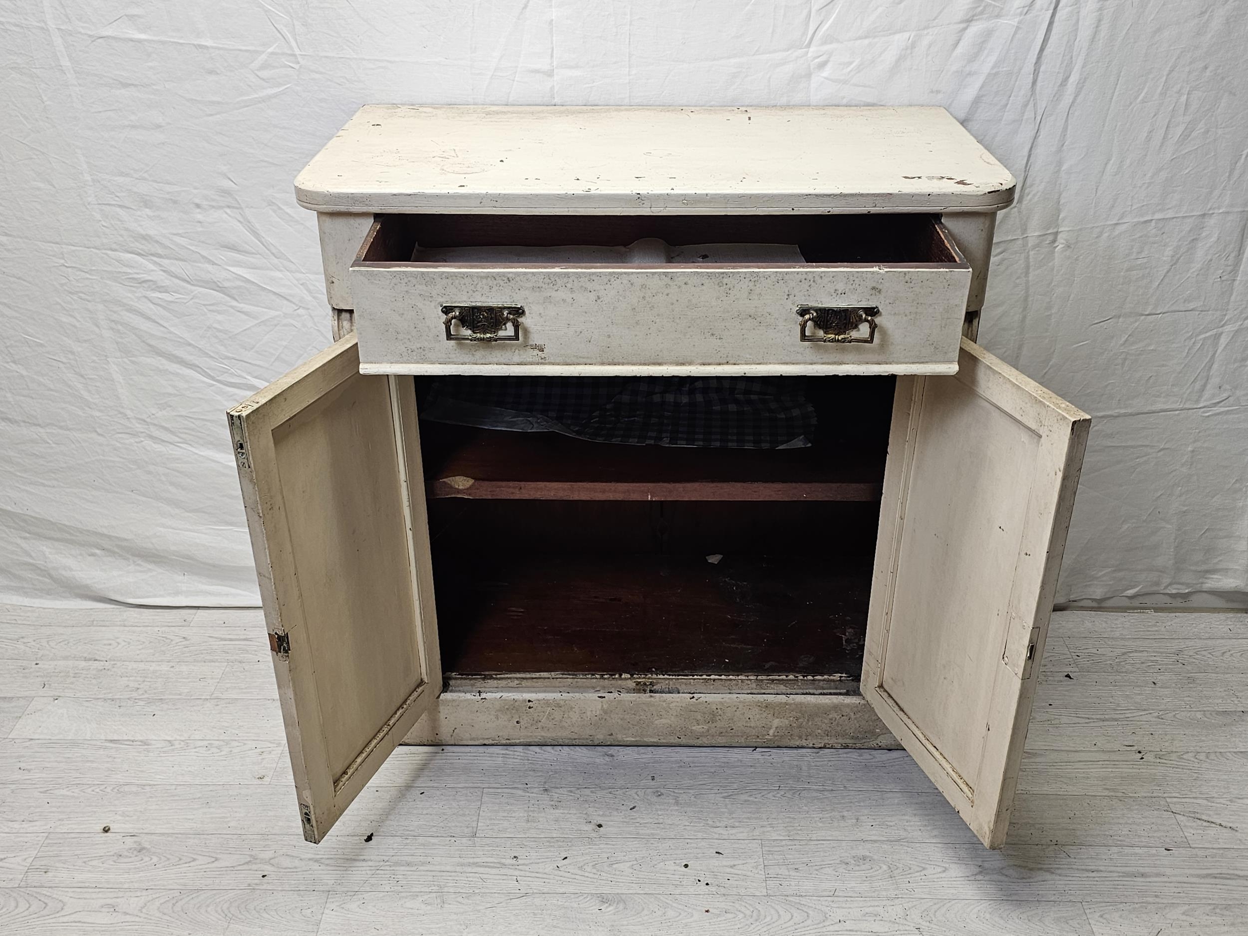 Chiffonier, 19th century distressed painted. H.88 W.87 D.45cm. - Image 2 of 3