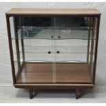 Display cabinet, mid century vintage teak. H.98 W.78 D.39cm.