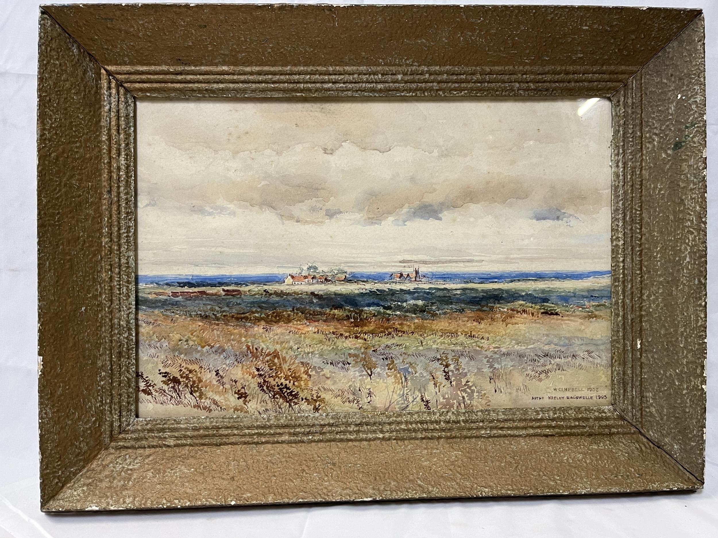 After Keeley Halswelle, an early 20th century framed and glazed watercolour, landscape with - Image 2 of 4