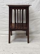 Lamp or occasional table, late 19th century Arts and Crafts mahogany. H.58 W.36 D.36cm.