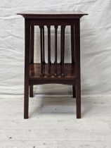 Lamp or occasional table, late 19th century Arts and Crafts mahogany. H.58 W.36 D.36cm.