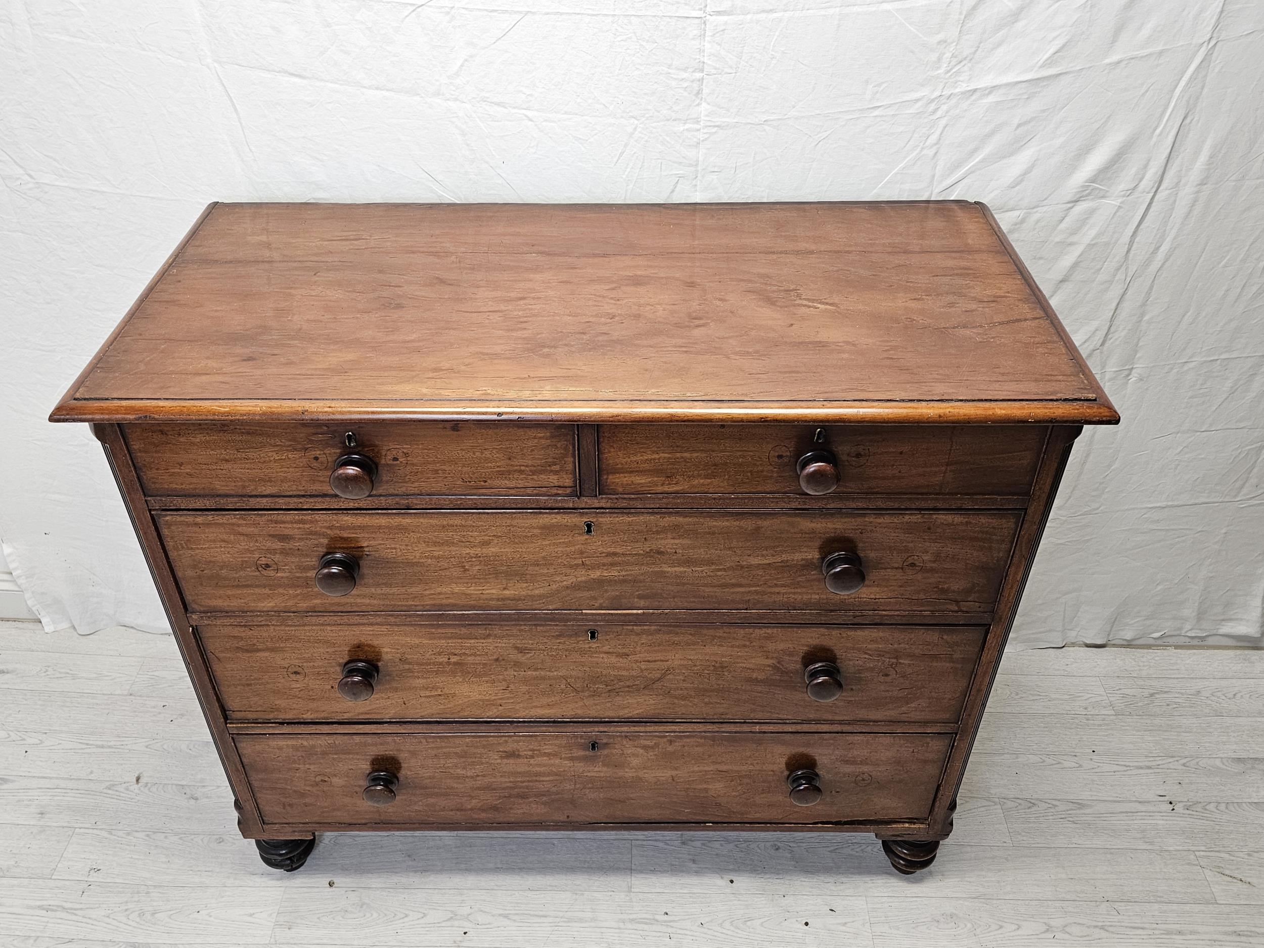 Chest of drawers, 19th century mahogany. H.103 W.121 D.60cm. - Image 3 of 9