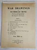 A collection of 35 Muirhead Bone prints, war drawings. H.53 W.39cm.