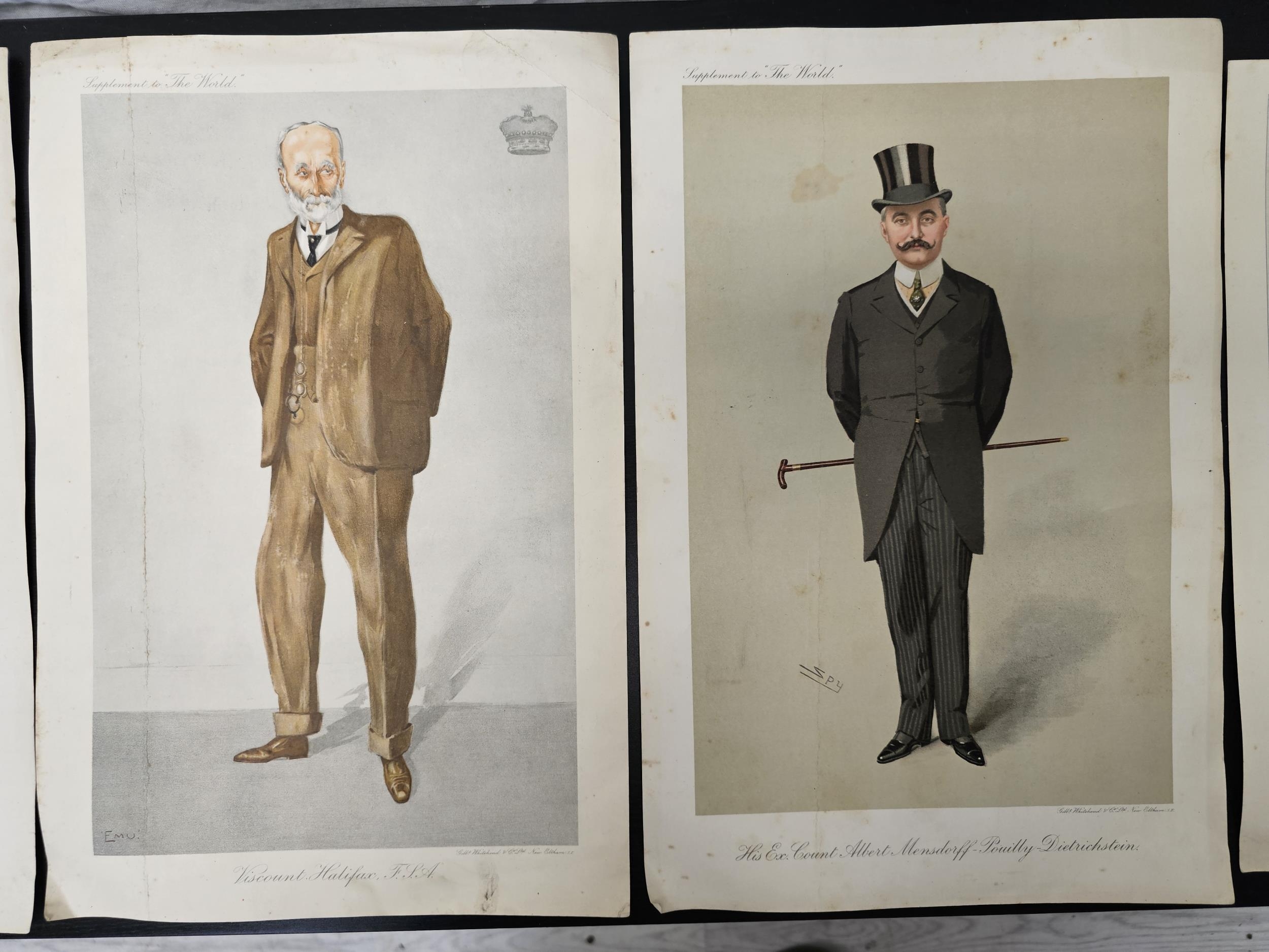 A collection of seven early 20th century Vanity Fair type prints. H.37 W.25cm. - Image 3 of 4
