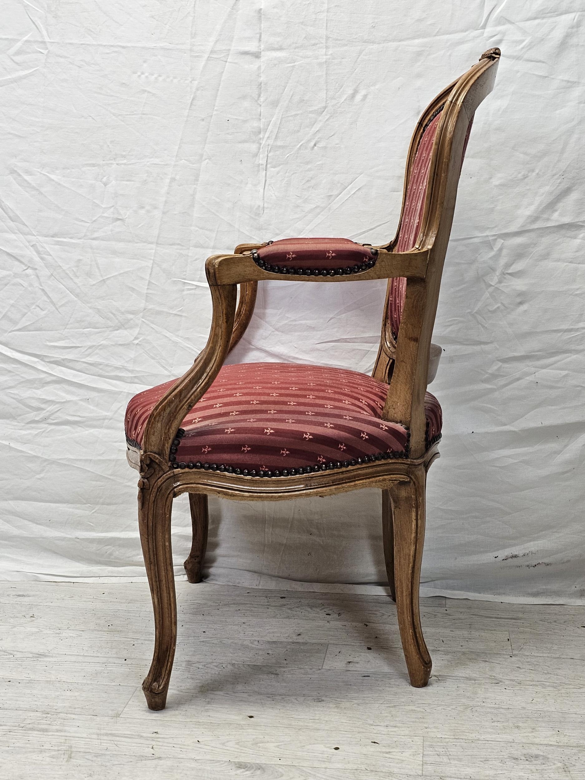Armchair, French 19th century Provincial style, carved beech. - Image 3 of 7