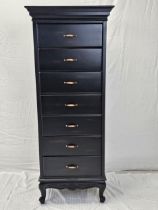 A contemporary 19th century style tall chest. H.151 W.60 D.58cm.