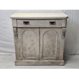 Chiffonier, 19th century distressed painted. H.88 W.87 D.45cm.