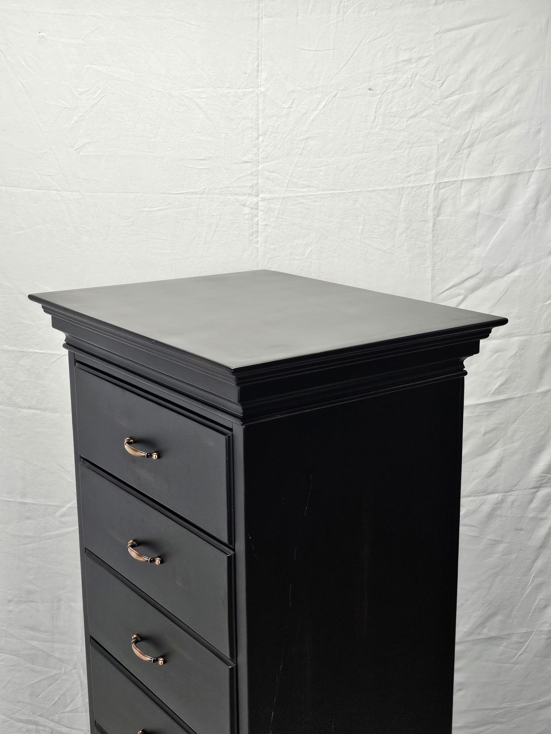 A contemporary 19th century style tall chest. H.151 W.60 D.58cm. - Image 9 of 11