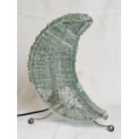 Table lamp, contemporary crescent shaped from glass fragments. H.40cm.