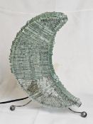 Table lamp, contemporary crescent shaped from glass fragments. H.40cm.