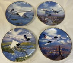 A set of four boxed commemorative Concorde plates by Tim O'Brien. Dia.20cm.