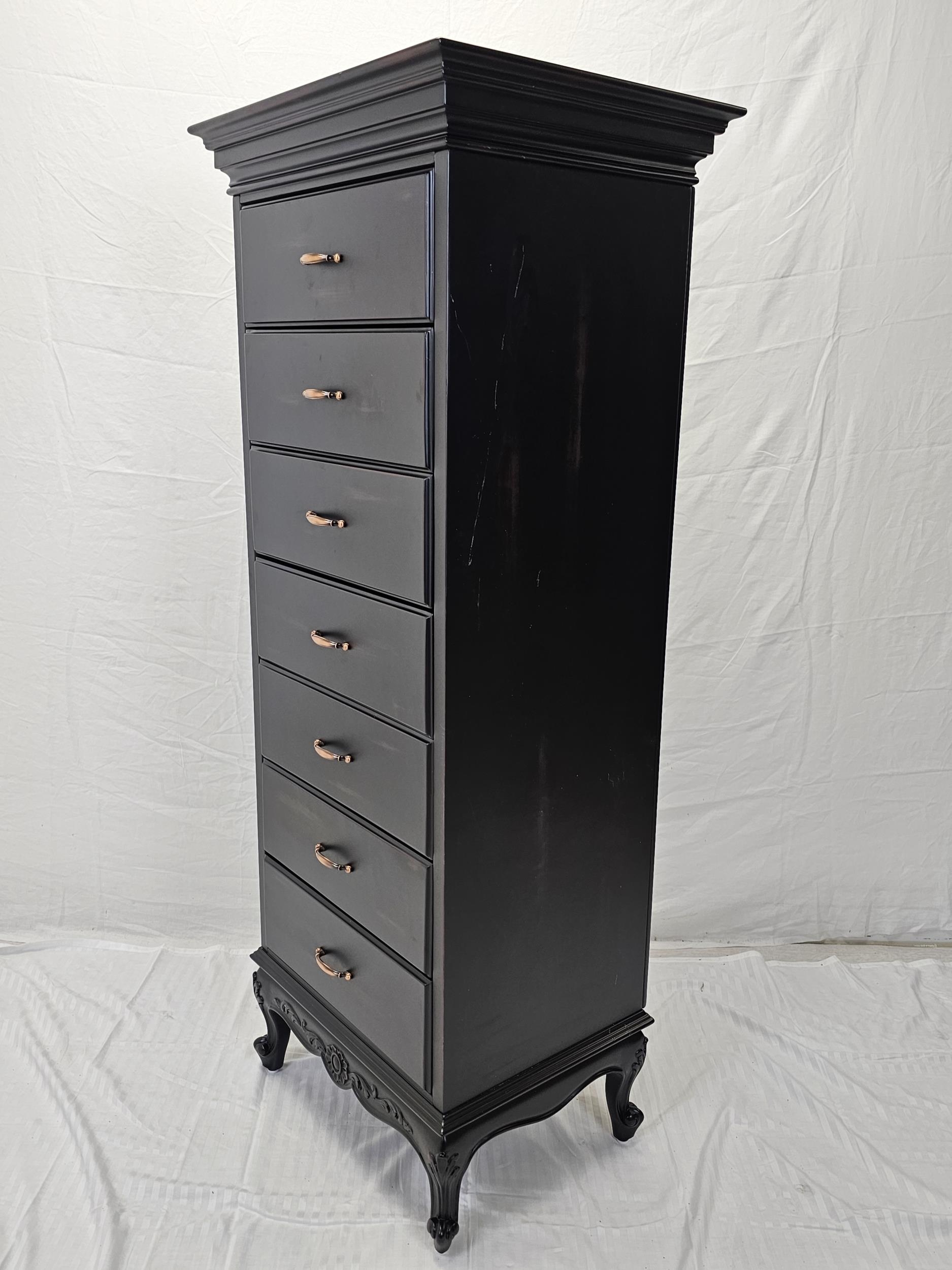 A contemporary 19th century style tall chest. H.151 W.60 D.58cm. - Image 8 of 12