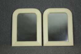 Mirrors, a pair, 19th century Continental style. H.65 W.50cm. (each).