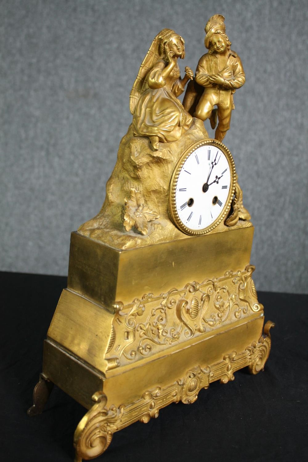 A 19th century French gilt metal mantel clock and a late 19th century ebonised and ormolu mounted - Image 14 of 18