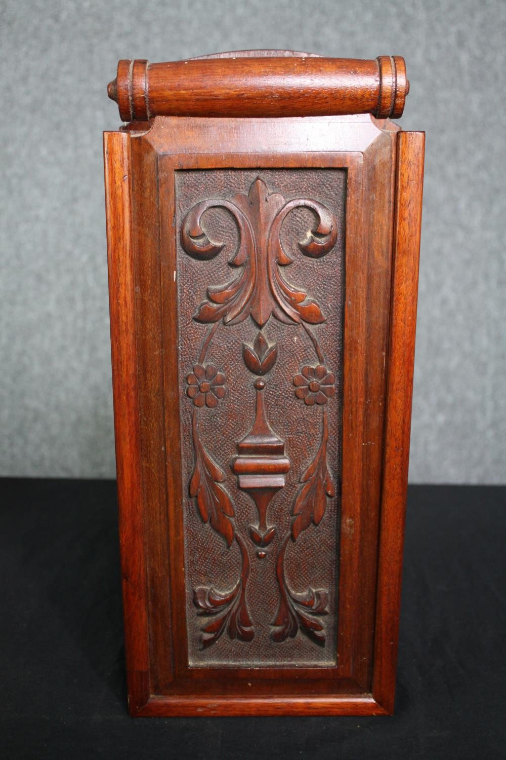 A 19th century parquetry table top cabinet, a Chinere lacquered miniature chest and a Victorian - Image 9 of 11