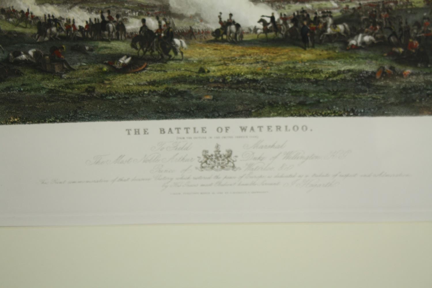 A framed and glazed print of the Battle of Waterloo. H.67 W.82cm. - Image 3 of 4