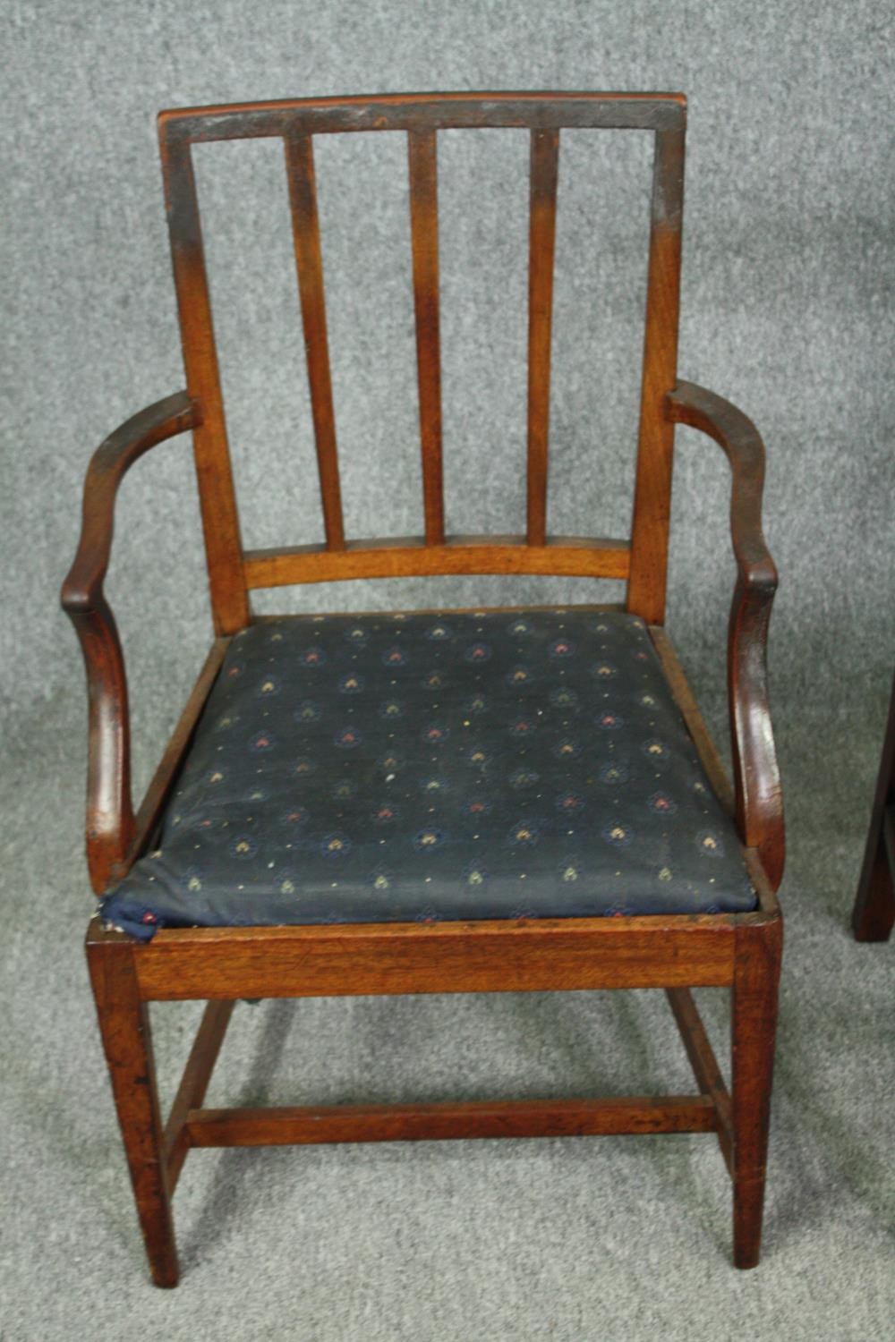 Two Georgian mahogany armchairs and a later similar chair. - Image 2 of 7