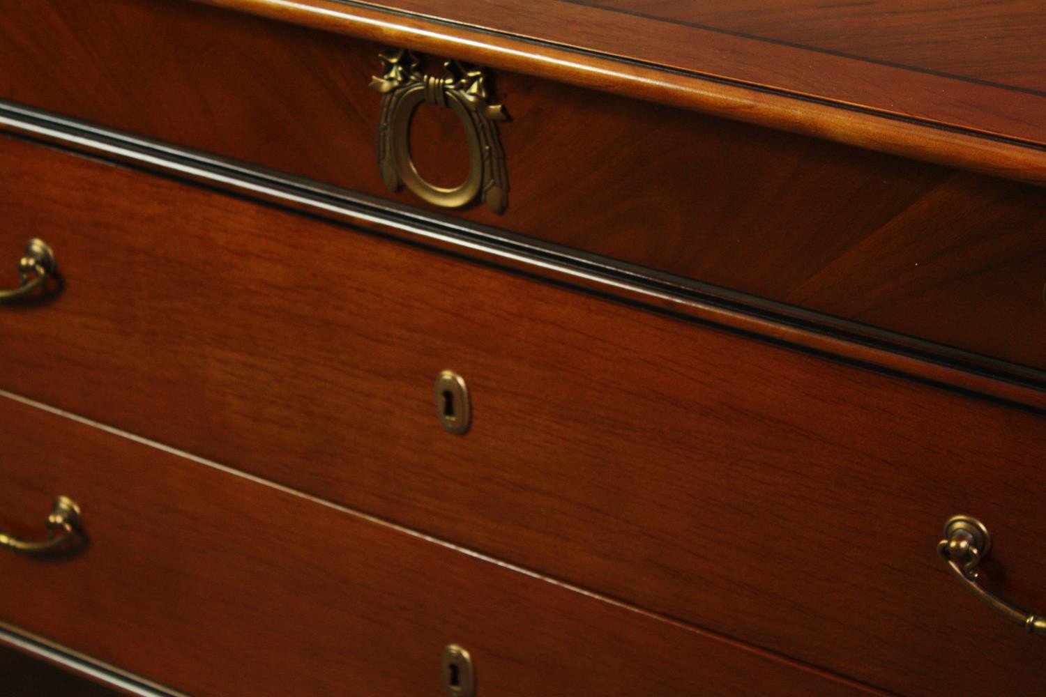 Chest of drawers, contemporary Empire style cherrywood. H.80 W.119 D.42cm. - Image 6 of 9