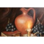 Oil on canvas, contemporary still life signed Rosa Branson. H.50 W.54cm.