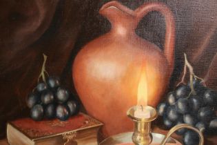 Oil on canvas, contemporary still life signed Rosa Branson. H.50 W.54cm.