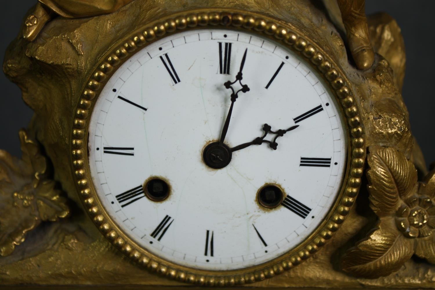 A 19th century French gilt metal mantel clock and a late 19th century ebonised and ormolu mounted - Image 12 of 18
