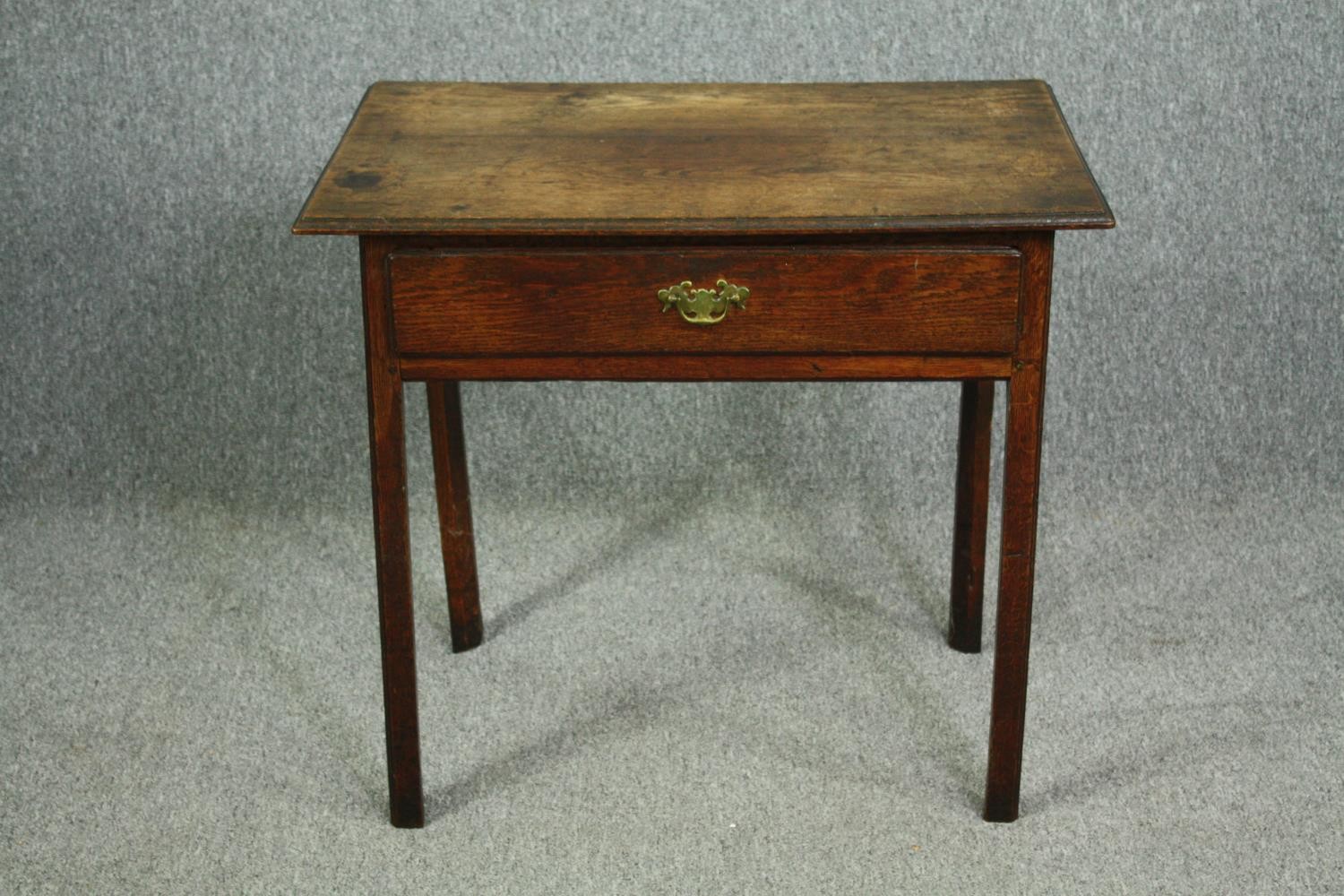 Side table, Georgian oak. H.71 W.79 D.52cm.