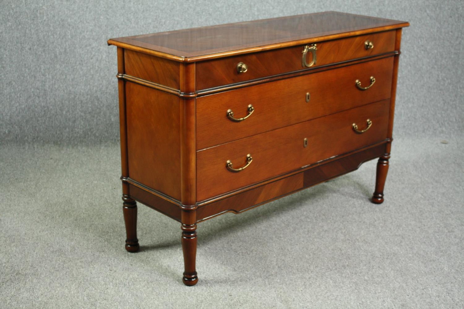 Chest of drawers, contemporary Empire style cherrywood. H.80 W.119 D.42cm. - Image 3 of 9