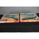 A collection of boxed vintage building games and model railways etc. H.58 W.37cm. (largest)