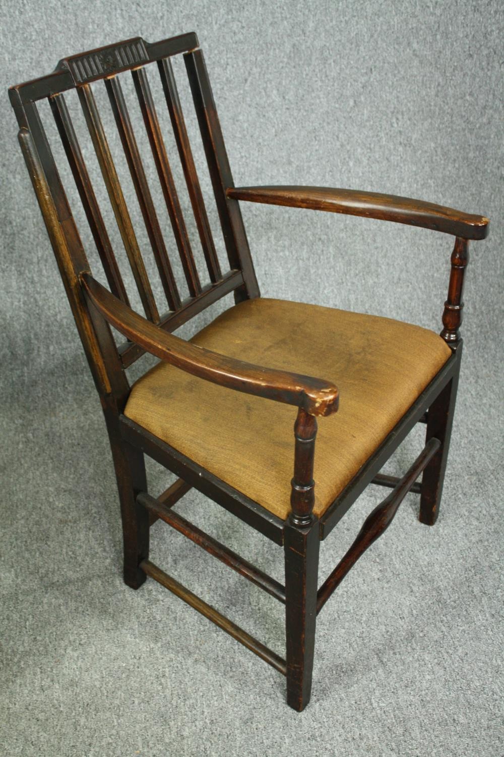 Two Georgian mahogany armchairs and a later similar chair. - Image 5 of 7