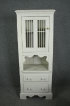 Kitchen cabinet, 19th century style full height painted. H.182 W.67 D.41cm.