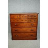 Chest of drawers, mid 19th century mahogany. H.118 W.116 D.51cm.