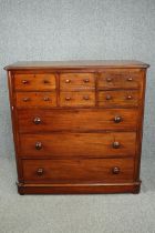 Chest of drawers, mid 19th century mahogany. H.118 W.116 D.51cm.