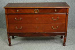 Chest of drawers, contemporary Empire style cherrywood. H.80 W.119 D.42cm.