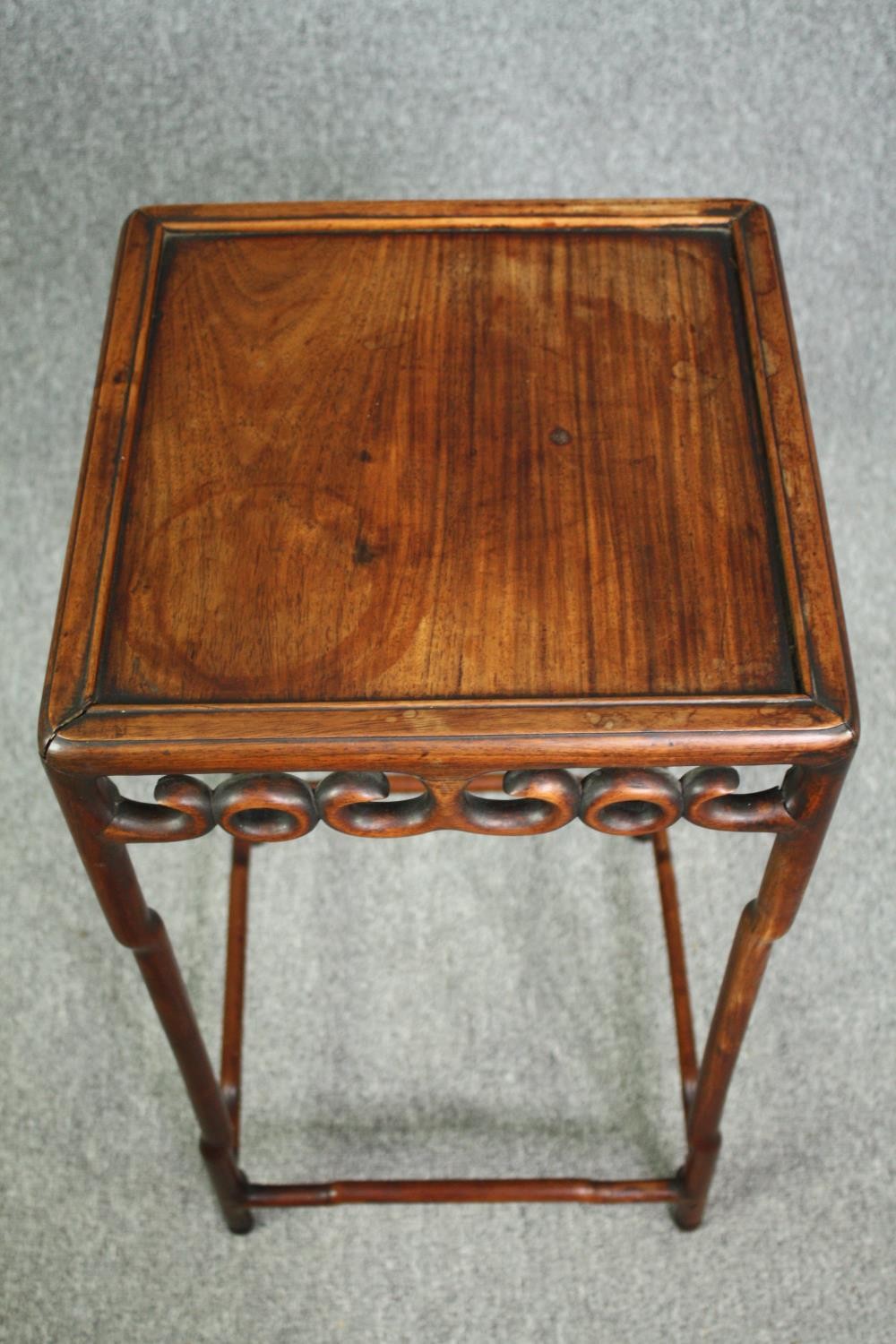 Urn or plant stand, Chinese hardwood. H.73 W.36 D.36cm. - Image 3 of 4