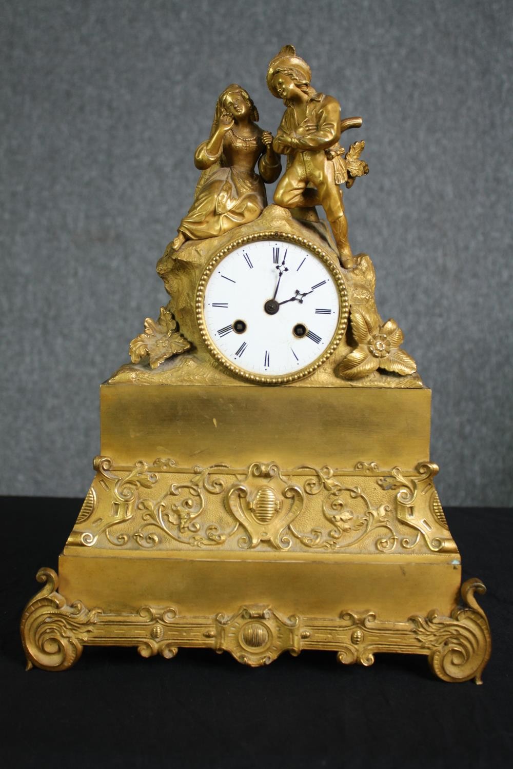 A 19th century French gilt metal mantel clock and a late 19th century ebonised and ormolu mounted - Image 11 of 18