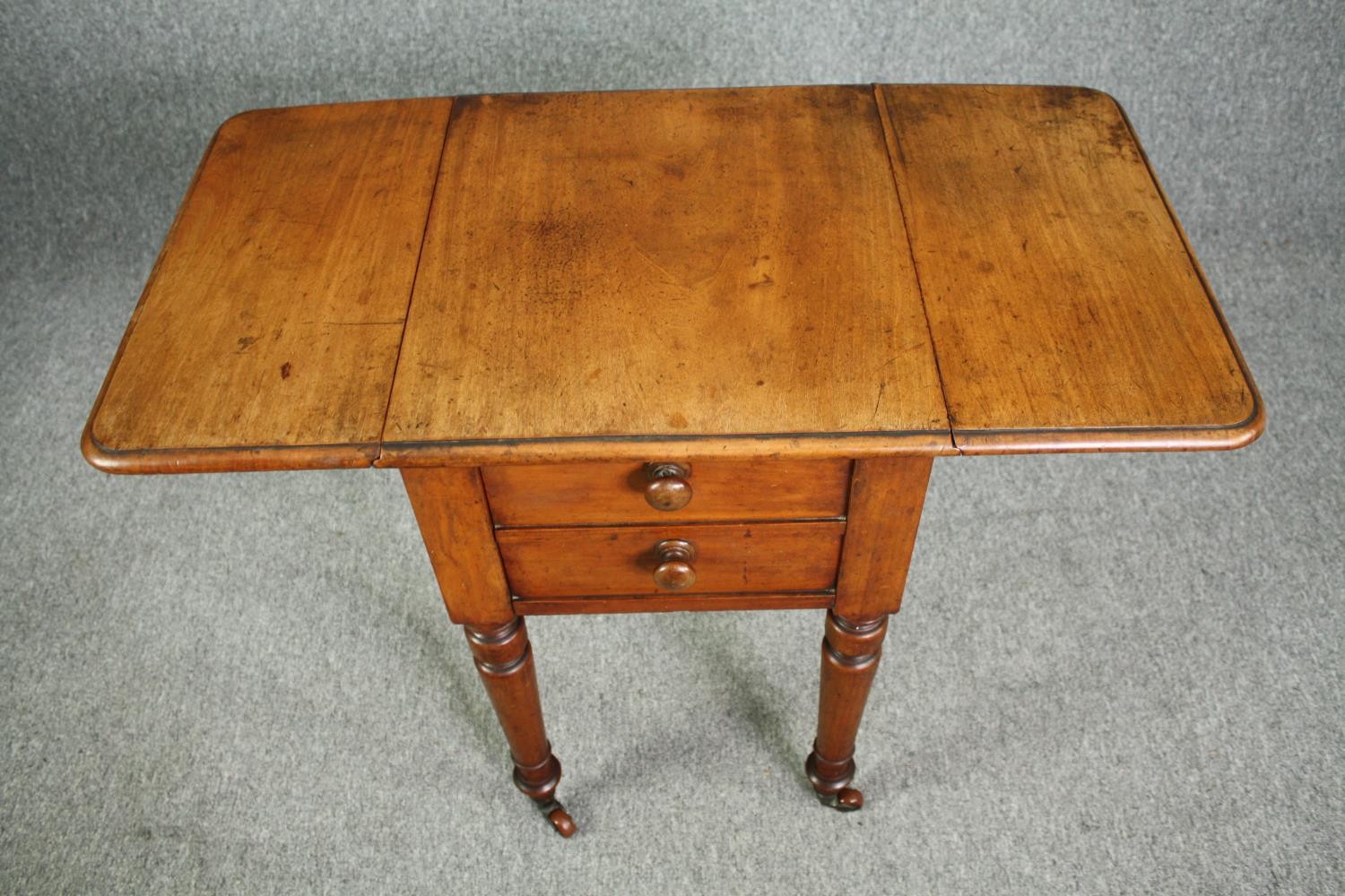 Pembroke work table, 19th century mahogany. H.72 W.83 (ext) D.42cm. - Image 7 of 7