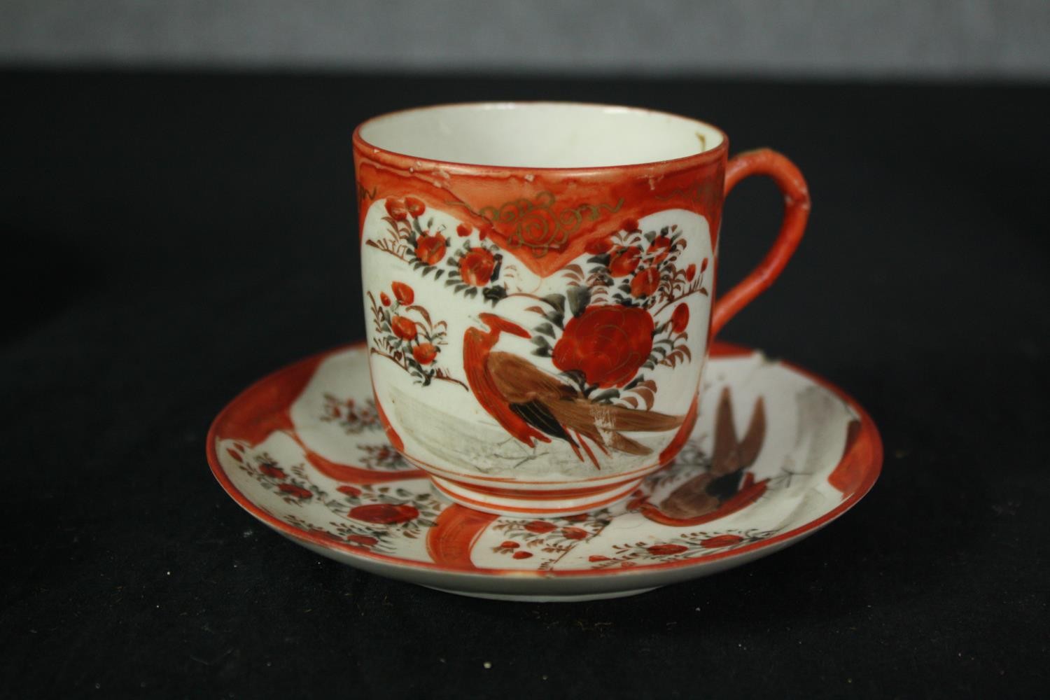 A C.1900 Kutani tea service for two. H.14cm. (largest) - Image 4 of 9
