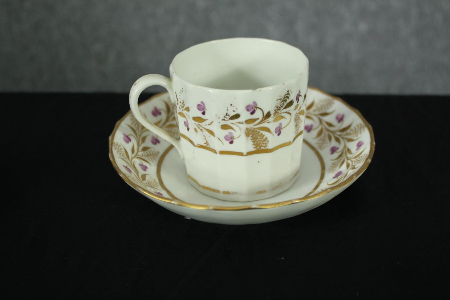 An 18th century Coalport John Rose period. Pattern mark 866 hand-painted part floral coffee and - Image 9 of 14