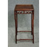 Urn or plant stand, Chinese hardwood. H.73 W.36 D.36cm.